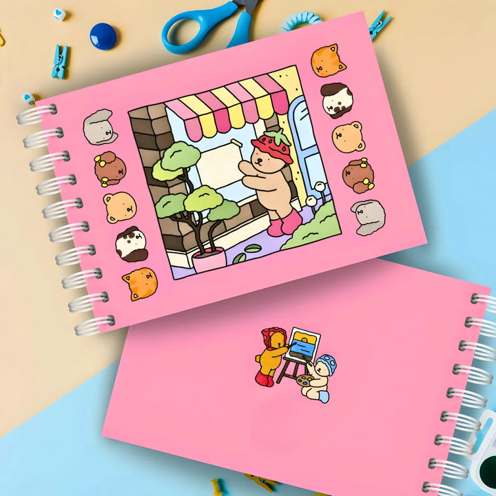 Kit Livro De Colorir Capa Dura + 24 Canetinhas - ROSA